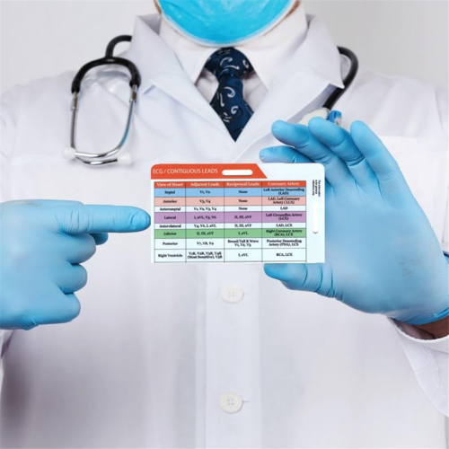 STEMI 12 Lead Tool Horizontal Reference Badge ID Card,EGG Contiguous Leads Precision Measurement Household 2