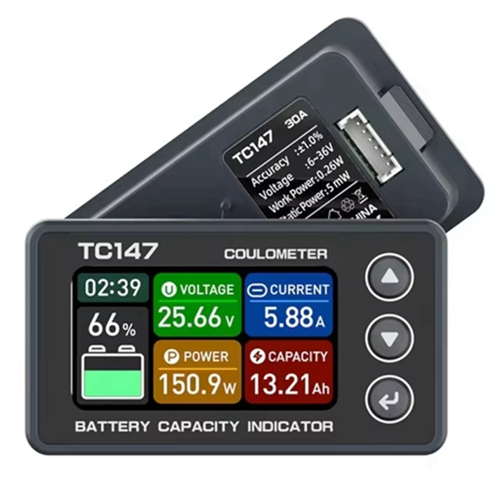 Tc147 High-Precision Color Screen Coulomb Meter, Battery Voltage And Current Lithium Power Display Meter 4851045541456