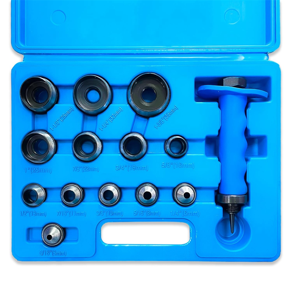 Hole Punch Set 14Pcs Hollow Kit Gasket Cutter Foam Leather Punches Tools 3/16 Inch To 1-3/8 4851045550298
