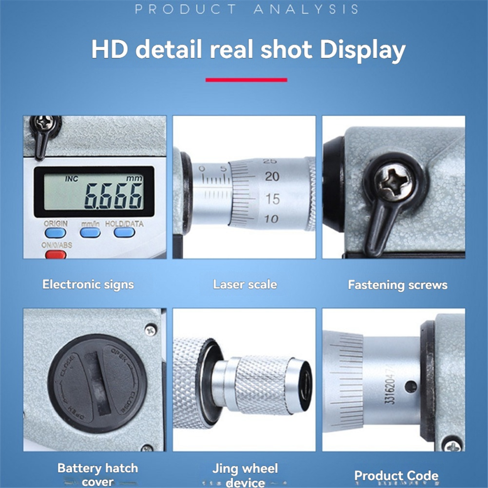 Digital Display 0.001Mm Micrometer Ip65 Waterproof Electronic Caliper Gauge 50Mm-75Mm 4851045548837