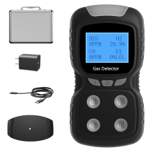 4 Gas Monitor,4 Detector for H2S,CO,LEL and O2,Adopt High-Precision ADC Acquisition Chip 32-Bit Nano-Processor B