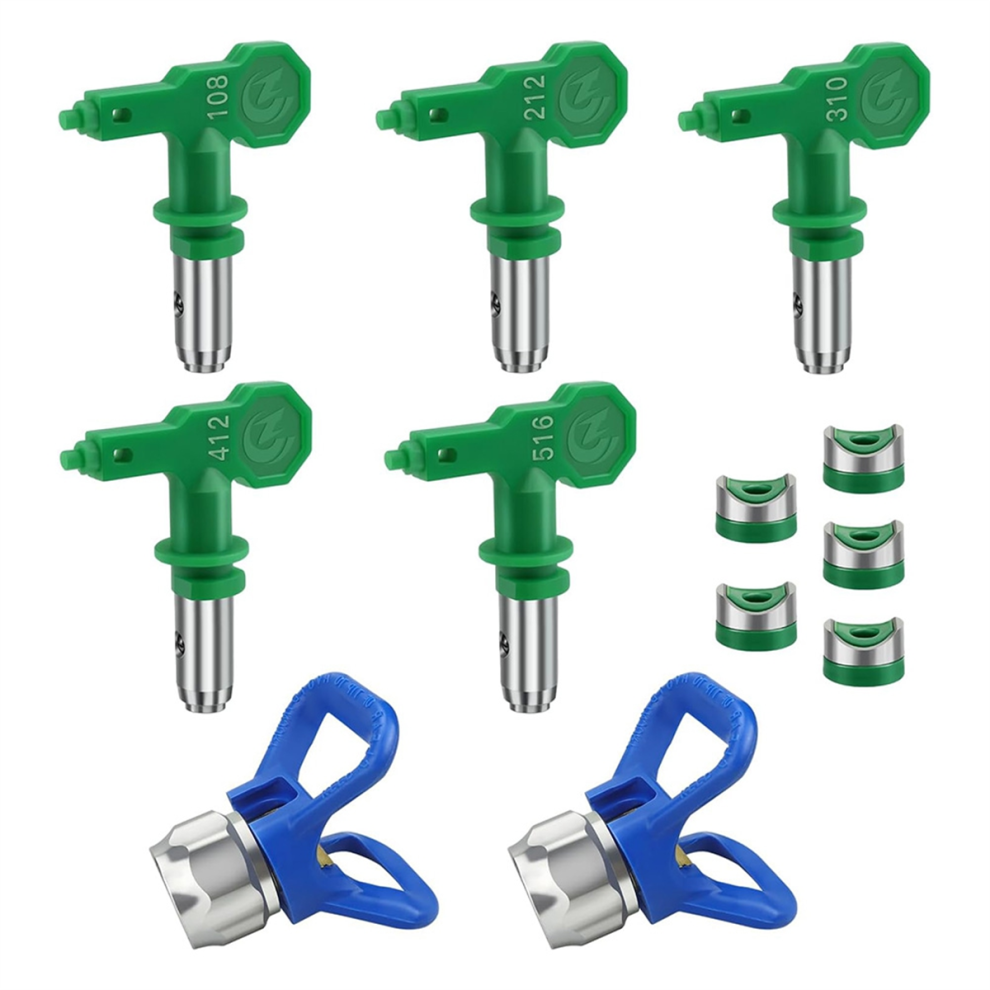 5Pcs Airless Sprayer Tips Reversible Nozzle With 2Pcs Tip Guards For (109, 211,315,417,515, 517, 623) 4851045549322
