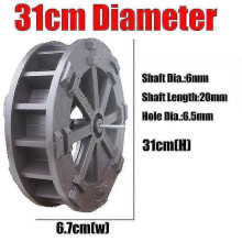 (1PC, 31cm wheel) Diy Garden Plastic Water Wheel 17cm 22cm 27cm 31cm 40cm China Fengshui Wheel With Shaft Rockery Runn