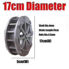 (2PCS, 17cm wheel) Diy Garden Plastic Water Wheel 17cm 22cm 27cm 31cm 40cm China Fengshui Wheel With Shaft Rockery Runn