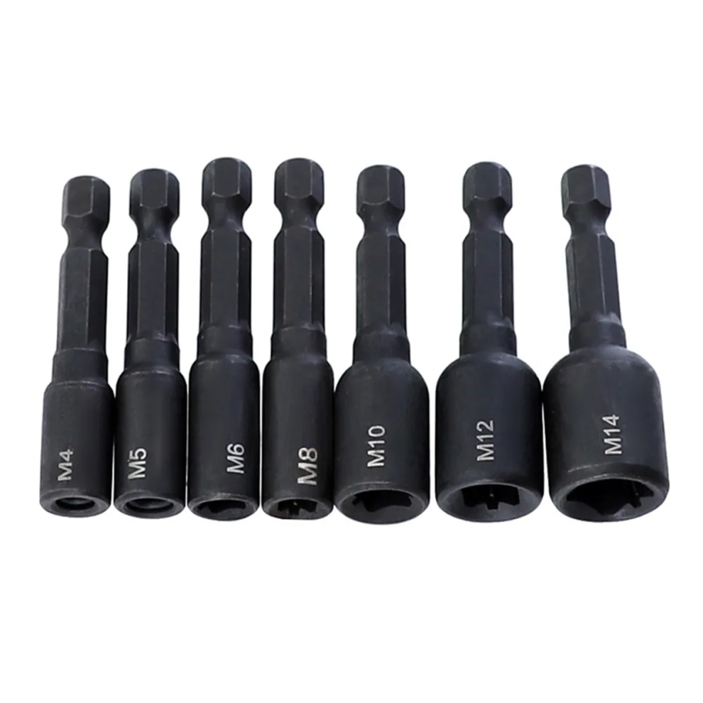 Tap Socket Adapter Professional Square Screwdriver 1/4 Inch Hex Shank - M14 Tapping Chuck Electric Drill 7Pcs 4851045554784