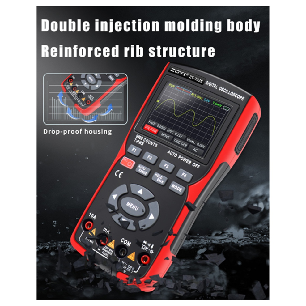702S Digital Oscilloscope High-Precision Dual Purpose Multimeter 10Mhz Support Waveform Storage English 4851045553503