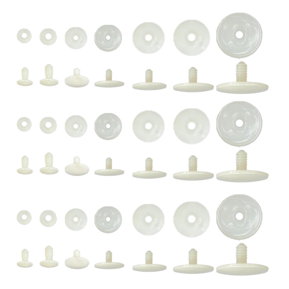 Saudism 70 Set Plastic Animal Body Joints, 7 Size White Doll Joints For Dolls Bear Making Limbs Diy Crafts