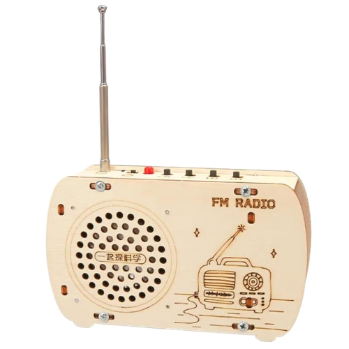 Build A Radio Kit Wood Electronic Learning Set Interactive Building Toys Science Experiment Electronics Kits 1
