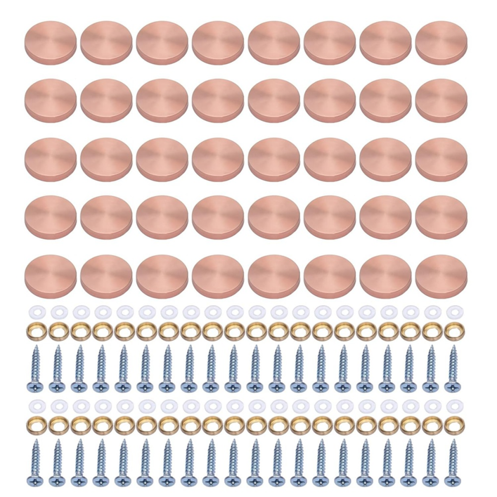 40Pack Glass Screws Stainless Steel Screw Covers Caps Decorative Fasteners Furniture Fastening For Home Decors Rose Gold 4853680494593