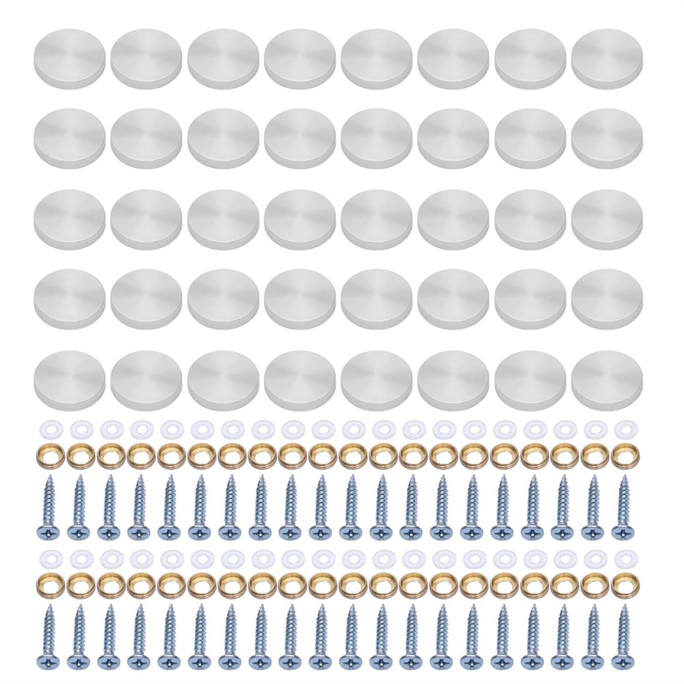 40 Pack Glass Screws Stainless Steel Screw Covers Caps Decorative Fasteners Furniture Fastening For Home Decors Silver 4853680494616