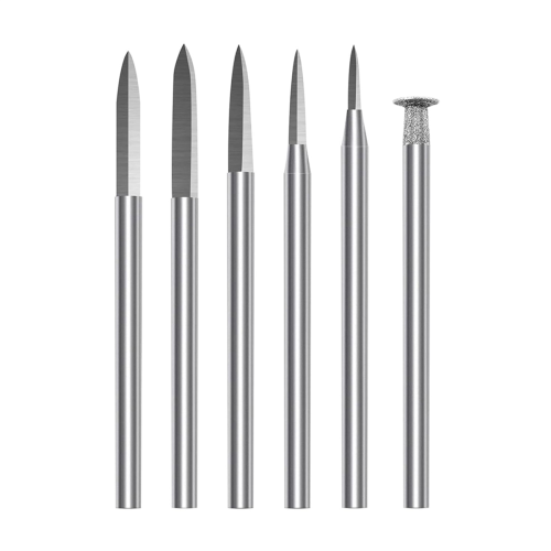 Wood Carving Drill Bits Set,6Pcs Engraving Accessories Bit Kit for Rotary Tool, 1