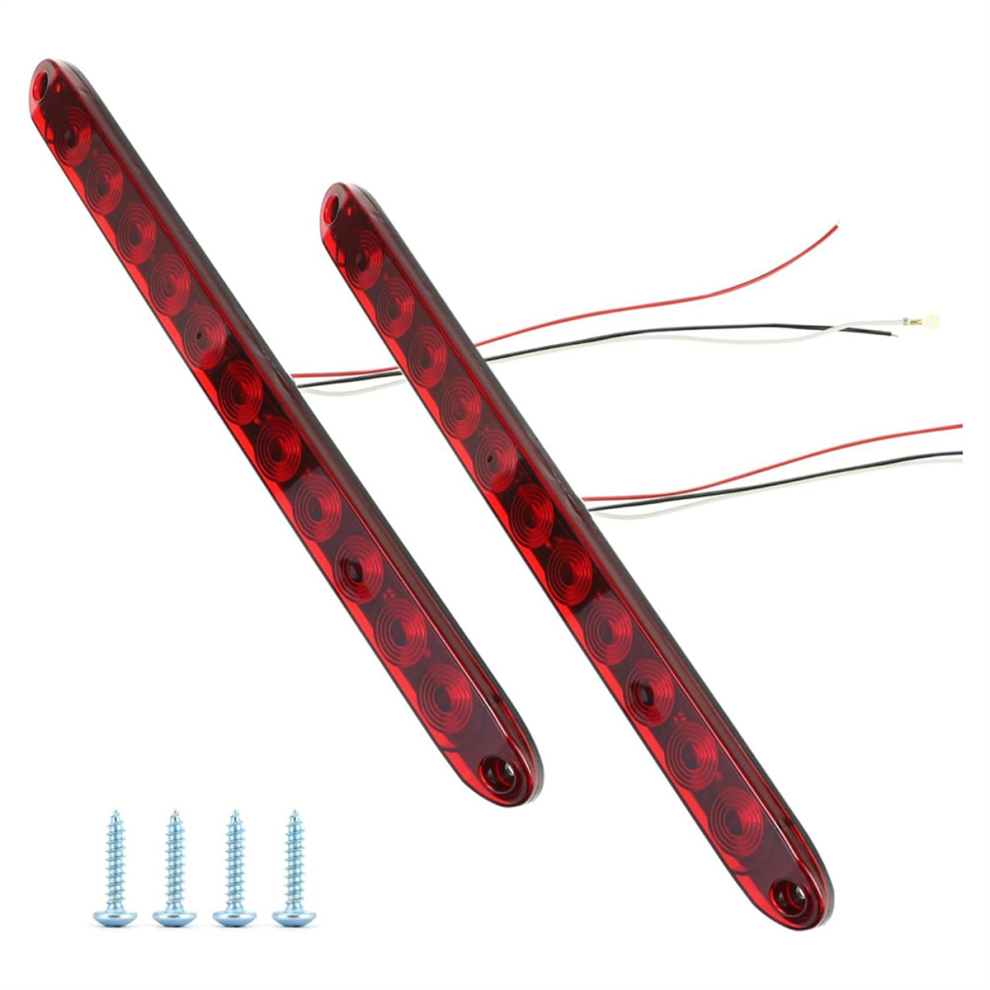 2 Pack Led Trailer Brake Tail - 11 Leds, For 12V Boats Trucks Trailers Red/Light 4851045557082