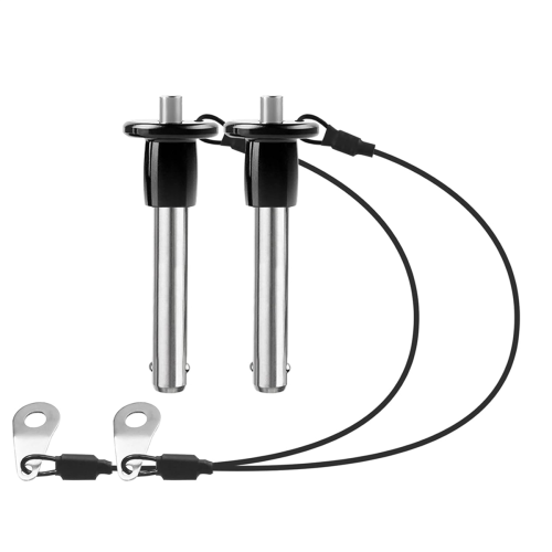 2 Pack 304 Stainless Steel Quick Release Pin Ball Locking with Push Button Round Handle Lanyard Usable Length 30mm 1