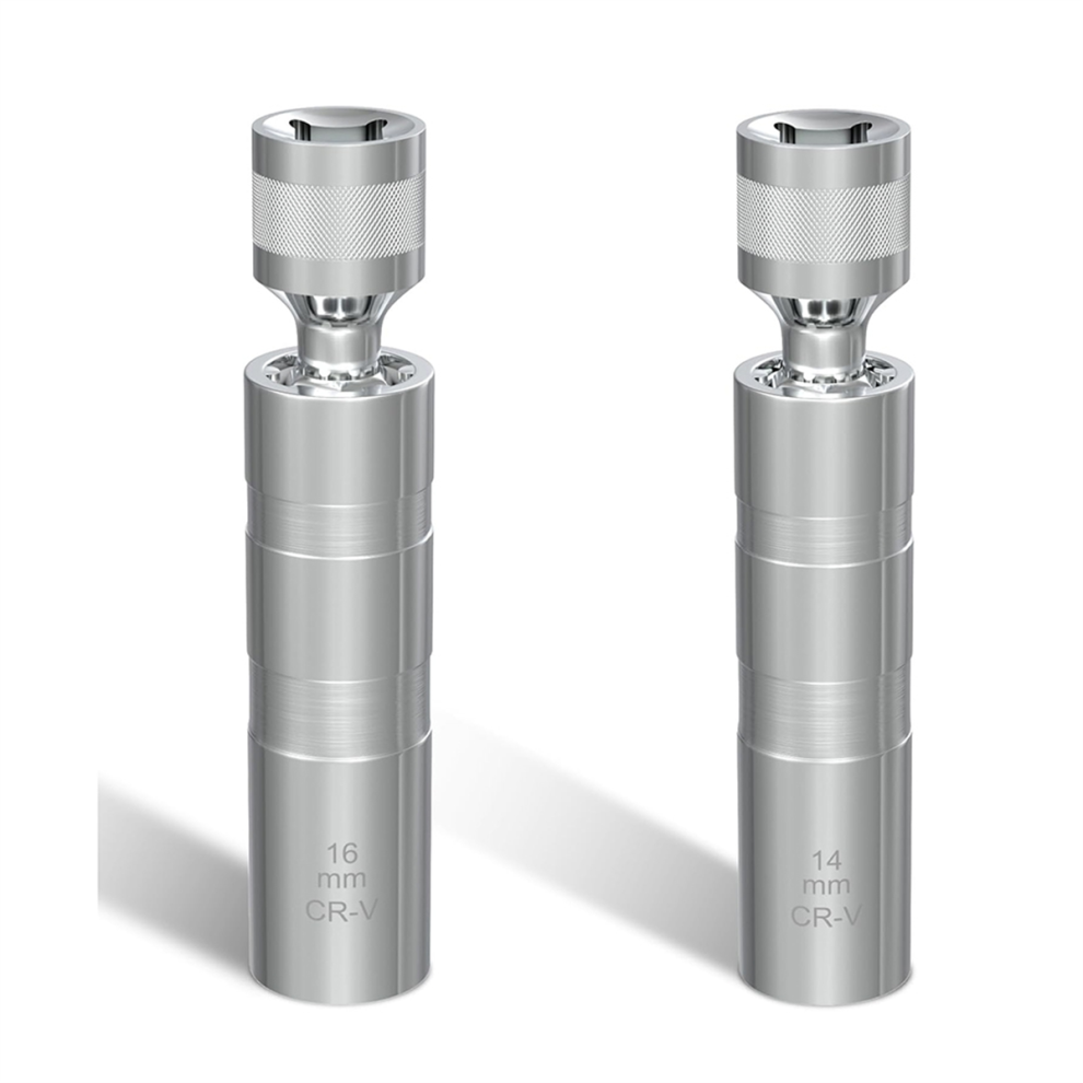 14Mm&16Mm Spark Plug Socket Set, Thin Wall 3/8Inch Drive Removal Tool, 12 Point, For Most Car Models 4853680496665