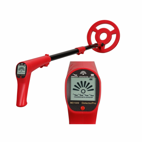 MD1009 Handheld Metal Detector Outdoor Coins Positioning Device Underground Science Finder Red 2