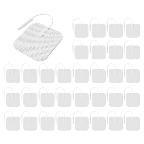 TENS Unit Replacement Pads 40PCS Value Pack, Reusable Latex-Free Electrodes Compatible with Machine White