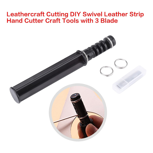 Leather Lace Maker, Strip Cutter Tool Table Top Cutter, DIY Faux Craft with 3 Blade 2