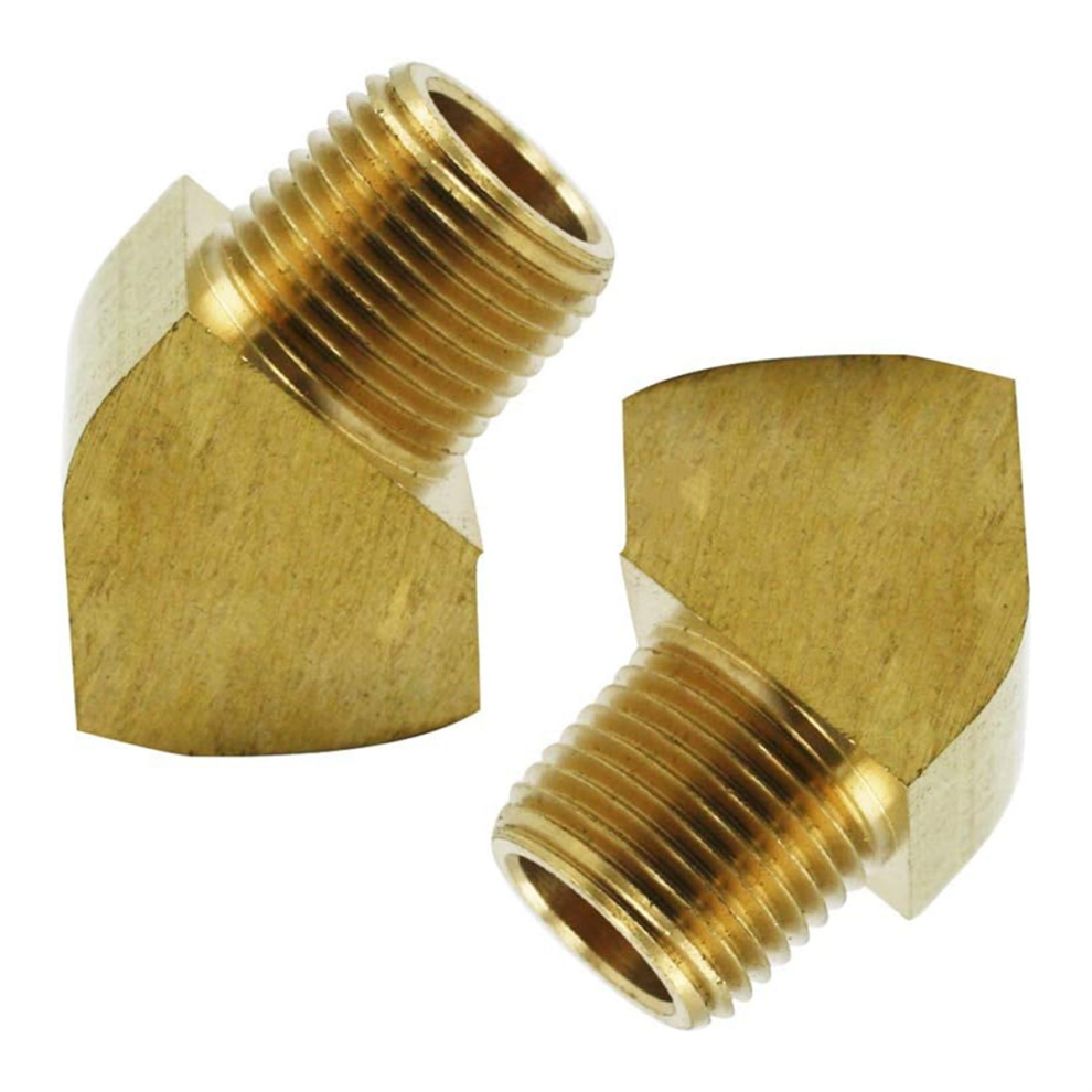 45 Degree Street Elbow 1/4 Inch Npt Male X Female Brass Pipe Fitting Pack Of 2 4853680499437