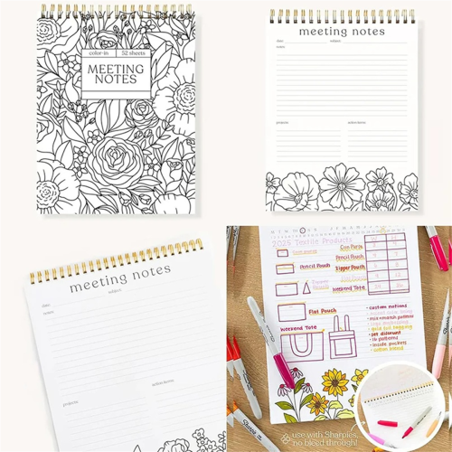 Color-in Spiral Tally Book for Classroom Office Plan Work Schedule Checklists Planer 2