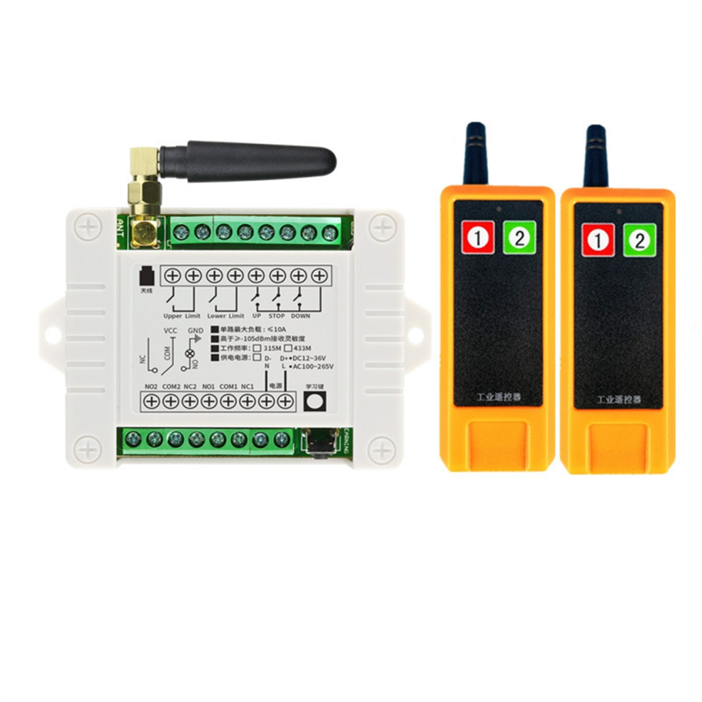 433Mhz Industrial Wireless Remote Control Switch, Dc 12V/24V/36V, 2Ch Receiver 4853680400686