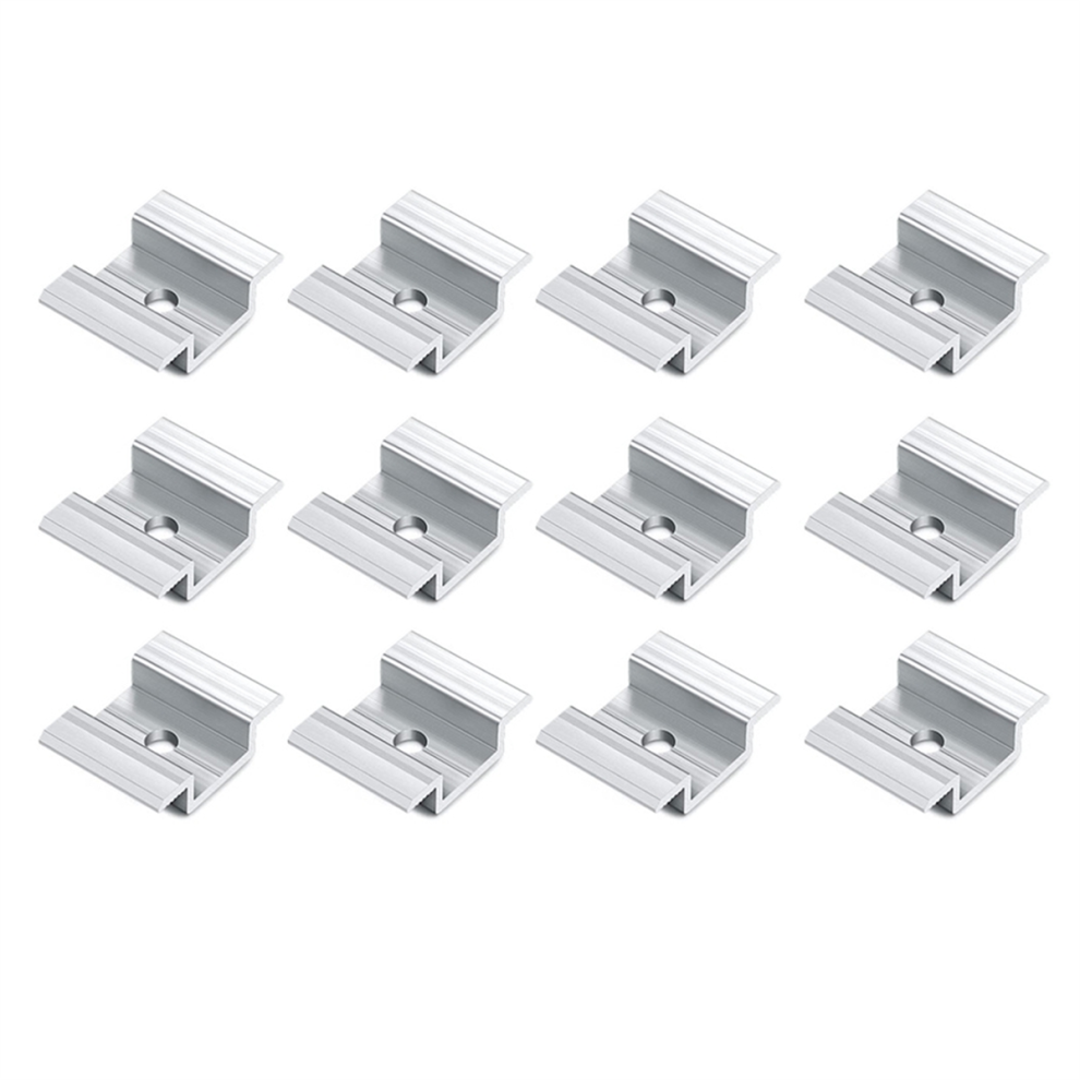12 X Aluminium Alloy Centre Clamp Pv Solar Panels For All Frame Heights, Bracket Roof 4853680403755