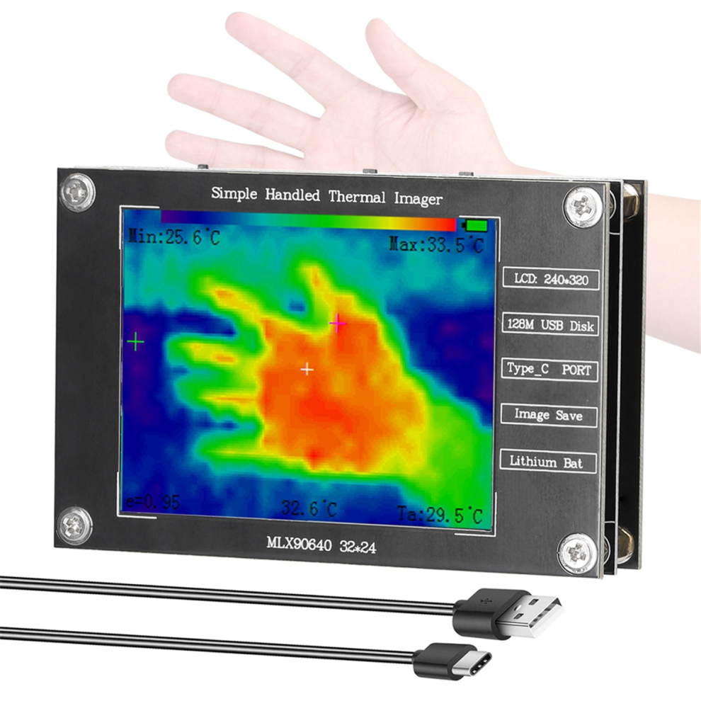 Saudism Portable Thermal 2.8Inch Imager Small Imaging Camera Support Maximum Minimum Center Temperature Measurement