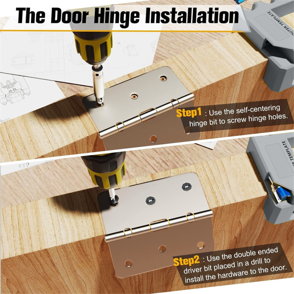 New Door Hinge And Latch Installation Kit, Mortise Template, For Precise Chiseling Scoring 4853680407104