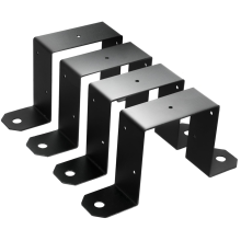 4pcs Strap Post Ties Black Deck Fence for U Bracket,Can Be Brackets Metal Posts