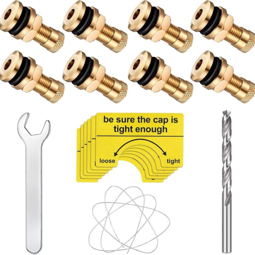19 Pieces Gas Can Vent Caps 8 Tank Replacement Plug with Drill, Wire, Wrench