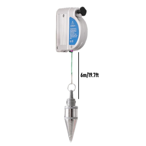 Retractable Plumb-Bob, with 19.7 Ft Auto -Cord & Quick Stabilizing-Bob for Construction Industry Assignments 2PCS 2