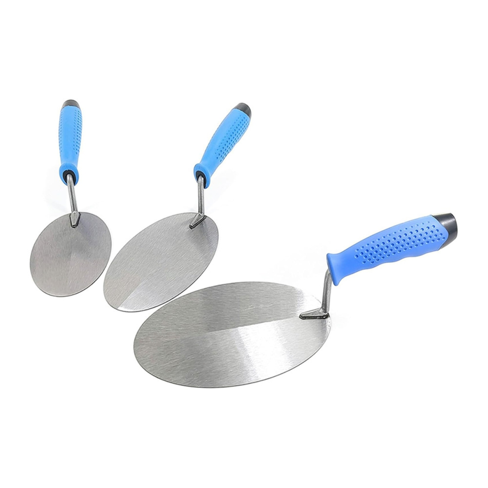 3Pcs Stainless Steel Trowel For Bricklaying And Plastering With Comfortable Grip Handle Wall Floor Leveling 4853680414041