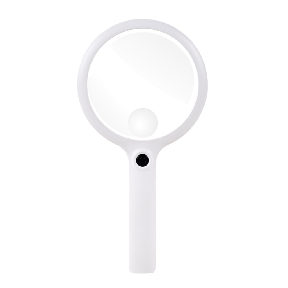 Saudism Light Handheld Magnifier 3Lighting Modes Rechargeable Illuminated Magnifying Glass Portable For Reading Repair 130Mm