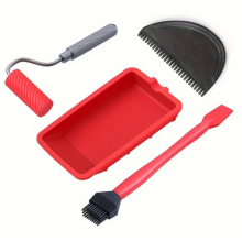 4PCS Silicone Glue Applicator Kit, Reusable Brush Set Wood Spreader Brushes for Woodworking