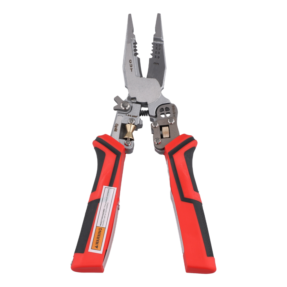 Saudism 8-In-1Stripping Pliers With Voltage Tester Versatile Wire Stripping Electricity Measurement Crimping