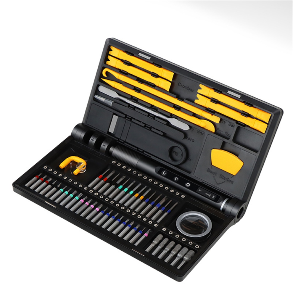 Precision Electric Screwdriver Set Cordless with Magnetic Bits 5 Torque 0.52N Tweezers PC Phone Repair Kit-image-OPC-PJ8D285-NEW