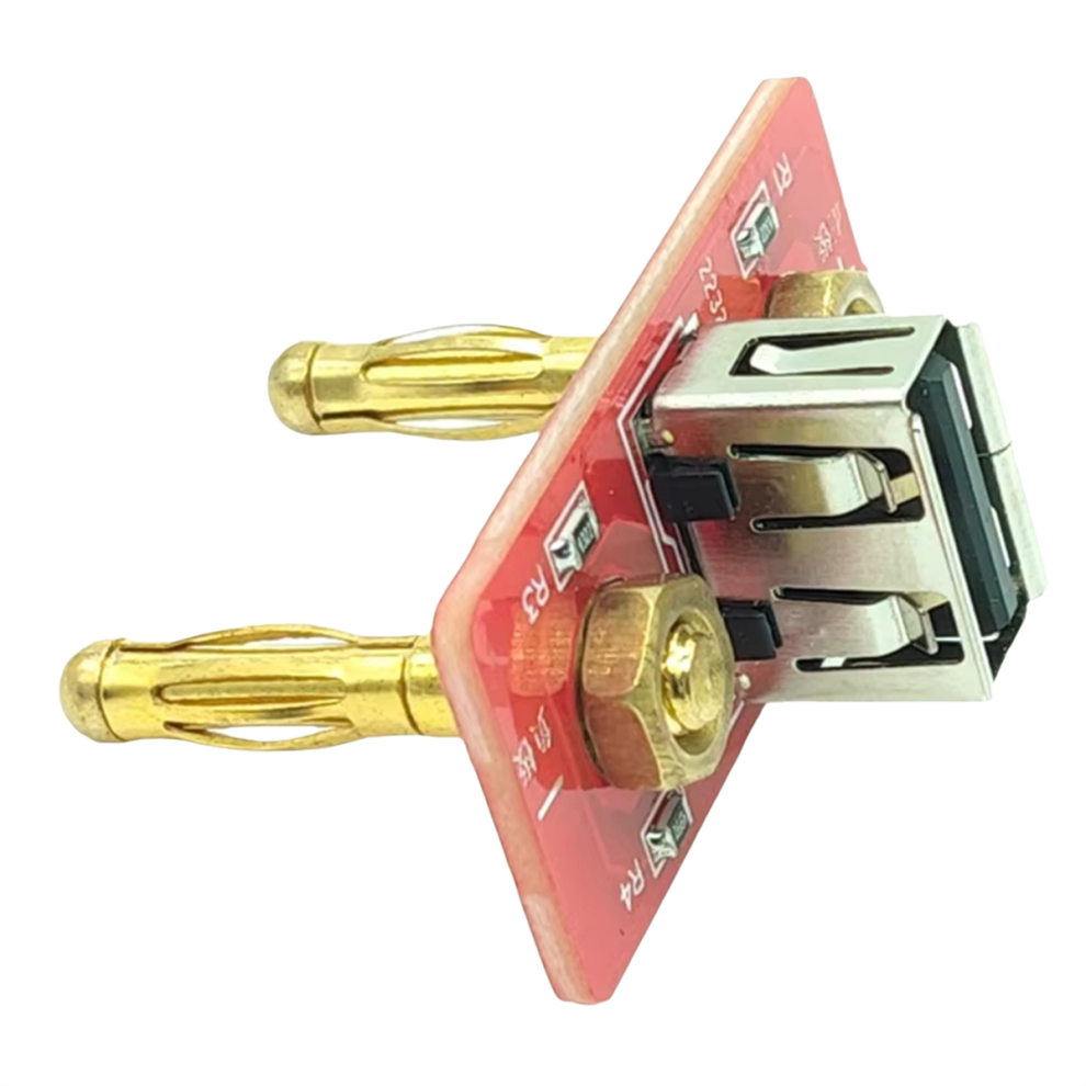 Photos - Card Reader / USB Hub USB A Port with 19.05mm Distance Banana Plug DC Power Supply to 5V Output Phone Charging Current Testing Tool