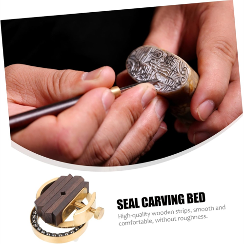 360 Rotating Brass Engraving Bed Seal Device Carving Accessory for Hobbyists and Learners 2