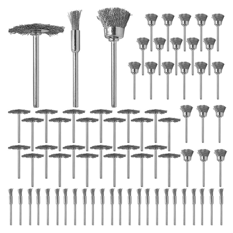 Photos - Power Tool Accessory 75Pcs Wire Brushes Set Steel Brush Polishing Wheels Full Kit 1/8Inch Shank Accessories for Rotary Tools
