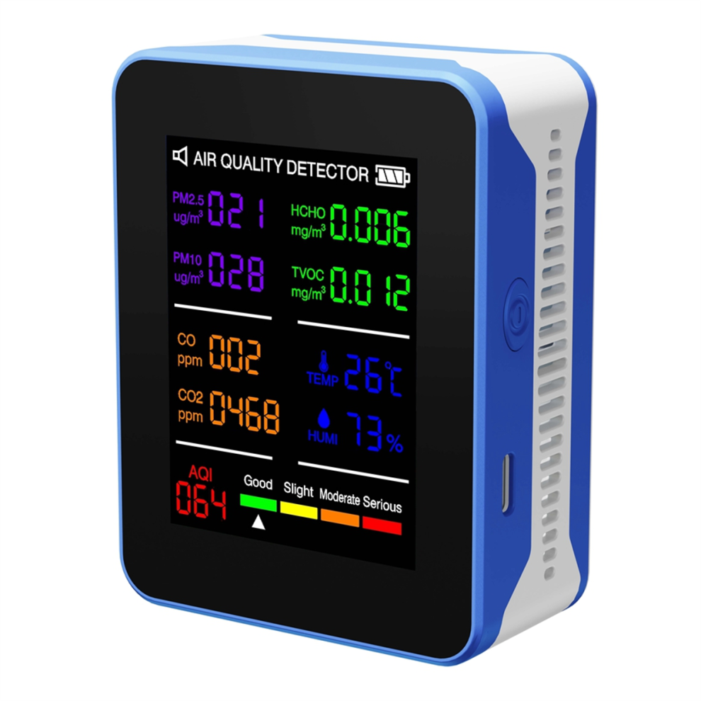 Multifunctional Air Quality Meter Indoor Hcho Tvoc Carbon Monoxide Co2 Pm2.5 Pm10 Temperature And Humidity Detector A 4853680426051