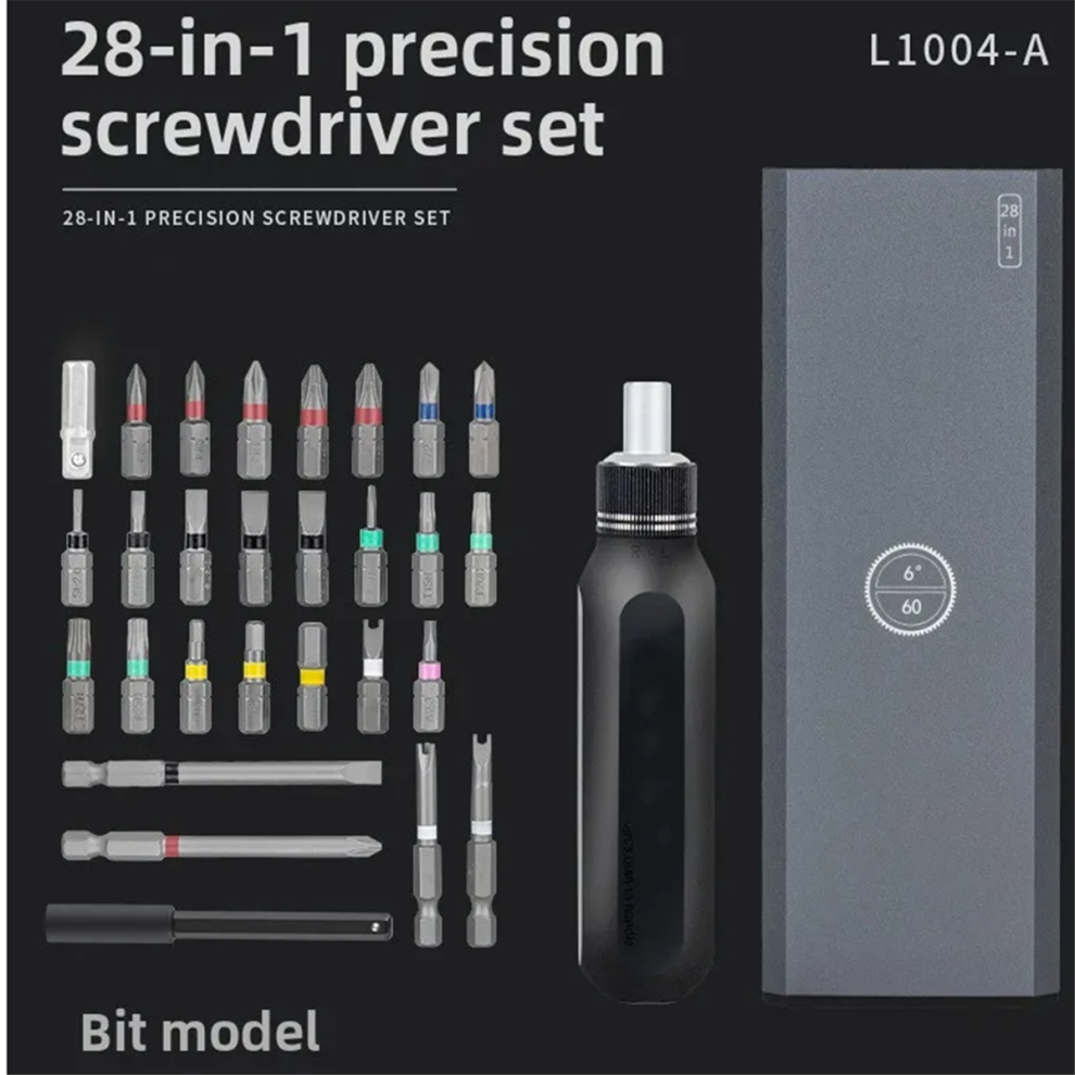 Ratcheting Screwdriver Set 28 in 1 Mini Magnetic with Case for Furniture/Car/Computer/Electronics-image-OPC-PJ8D5TB-NEW