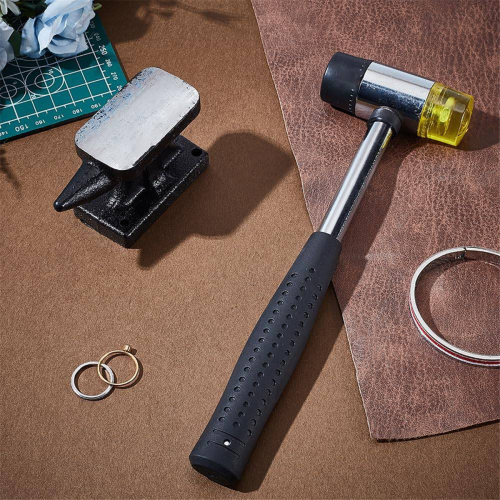 Mini Horn Anvil Set Iron with Rubber Hammer Blacksmith Forge Kit Forging Bench Block Silversmithing Tools 2