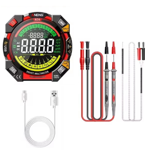 626 Multitester 600V Voltage Test 6000 Counts Multimeter Portable Ohmmer Current Meter Rechargable USB Detector Tools 1