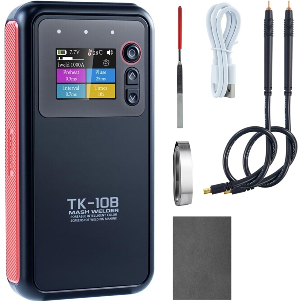 Battery Spot Welder,1.8In Lcd Screen 1200A Dual Pulse Welder For 18650 Packs Electronics Welding 4853680436838