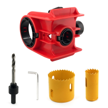 Door Lock Installation Kit,Door Jig for Metal or Wood Doors,Hole Saw Kit Easy Lockset Red