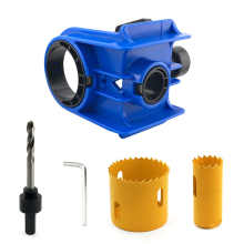 Door Lock Installation Kit,Door Jig for Metal or Wood Doors,Hole Saw Kit Easy Lockset Blue