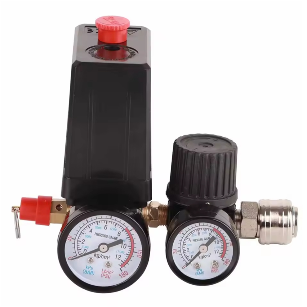 Air Compressor Pressure Control Switch Valve 1/4In 4 Holes Controller Regulator 90-120Psi 4853680435671