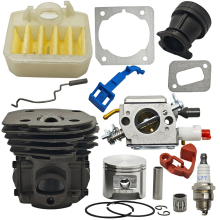 45mm Cylinder Piston Carburetor Air Filter Kit for 353 351 350 346 346XP 345 340 Chainsaws Intake Manifold