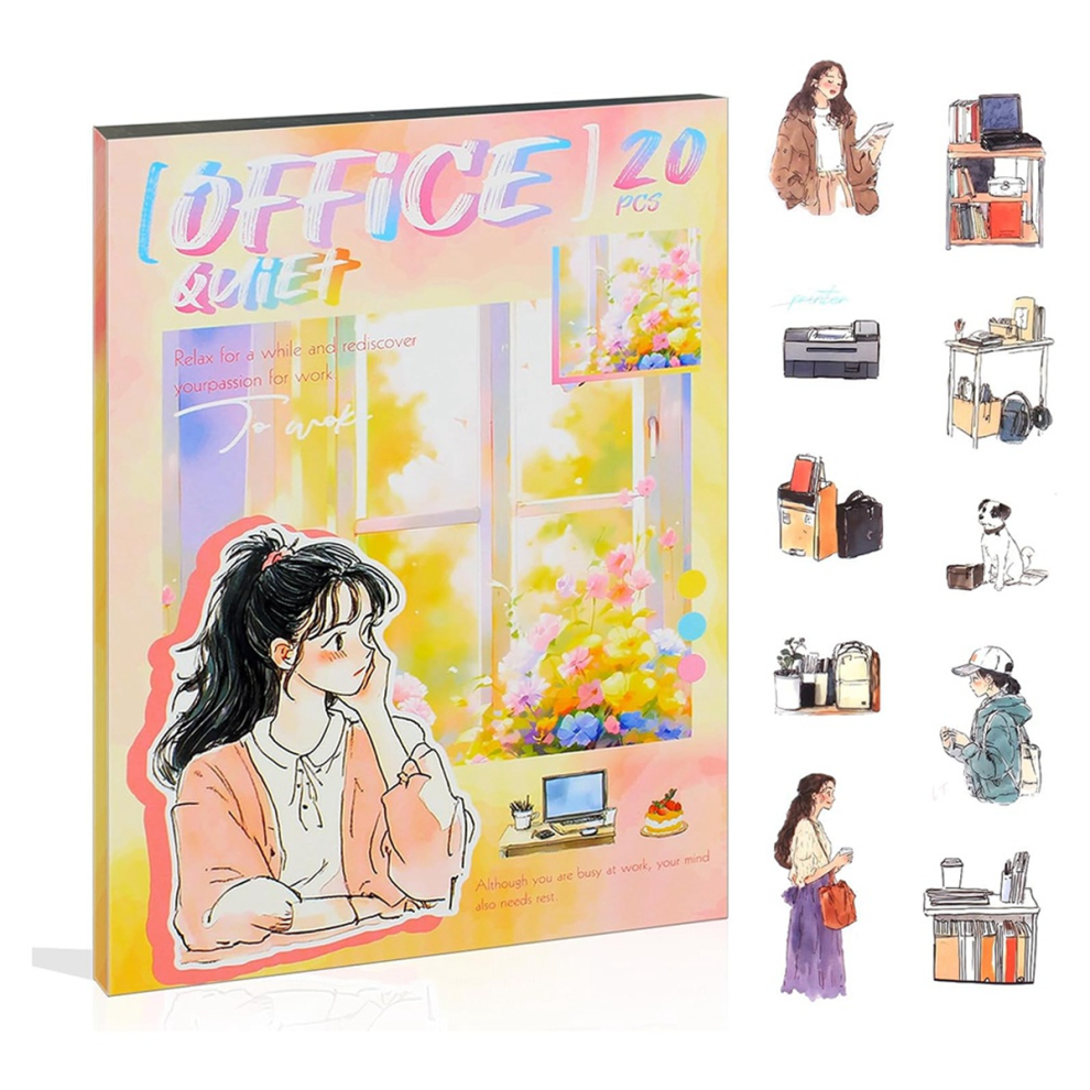 Women Journal Sticker Book, PET People Stickers for Journaling, Scrapbooking, Junk Supplies Office Quiet-image-OPC-PJ8D7T5-NEW