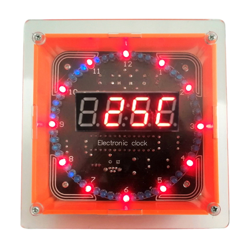 Digital DIY Electronic Clock Kit Light Control Rotation LED Temperature Time Display Tool for Soldering Practice 2