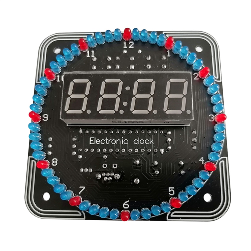 Digital DIY Electronic Clock Kit Light Control Rotation LED Temperature Time Display Tool for Soldering Practice 1